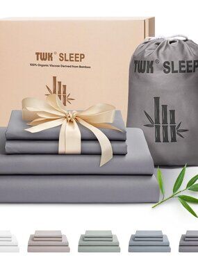 TWK Luxury Sheet Set, Genuine 100% Organic Viscose Derived from Bamboo, Cooling